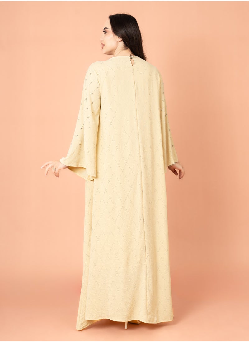 IKKXA Crystal Breeze Jalabiya Yellow  - Image 4