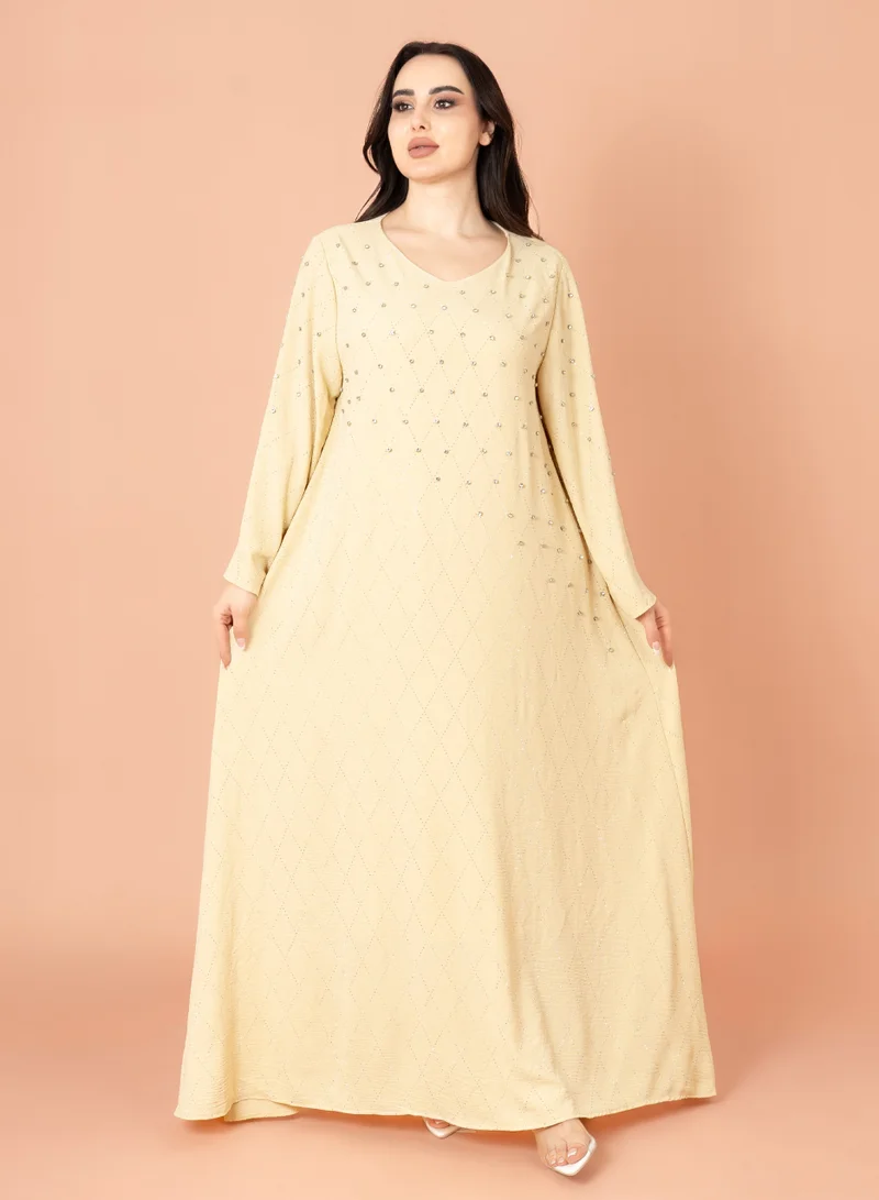 IKKXA Crystal Breeze Jalabiya Yellow
