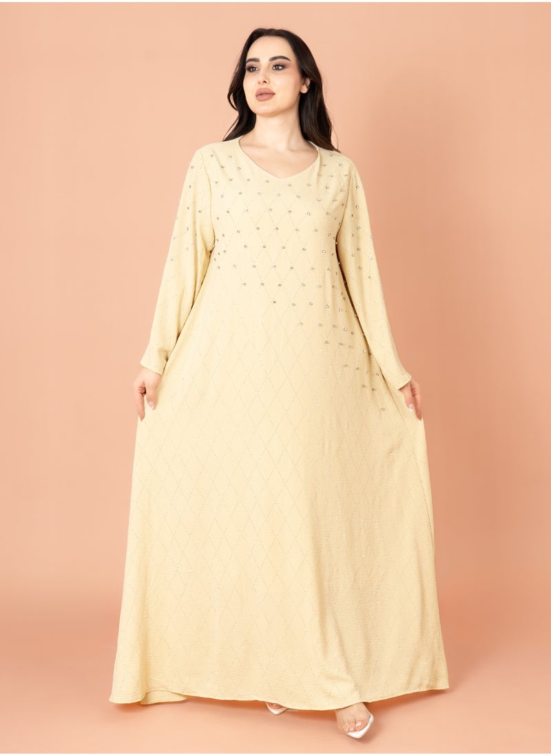 IKKXA Crystal Breeze Jalabiya Yellow  - Image 5