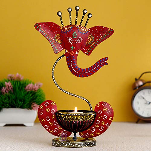 Discount ARA Iron Showpiece For Home Decor-Figurine-Home Decorative Items/Home Decor Items For Living Room/Pooja Room-Diwali Gift Items/Home Decoration Items,Red - Image 1