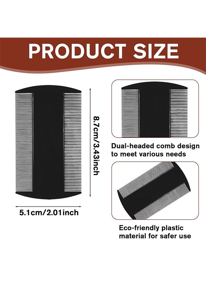 Quantum 6 Pcs Double-Sided Pocket Comb Double -Double Sided Fine Tooth Nit Comb - Hair Lice Combs for Kids Adults & Pets Detangling Knots Beard Care & Grooming (White/Green/Blue/Orange/Rose Red/Black) - Image 2