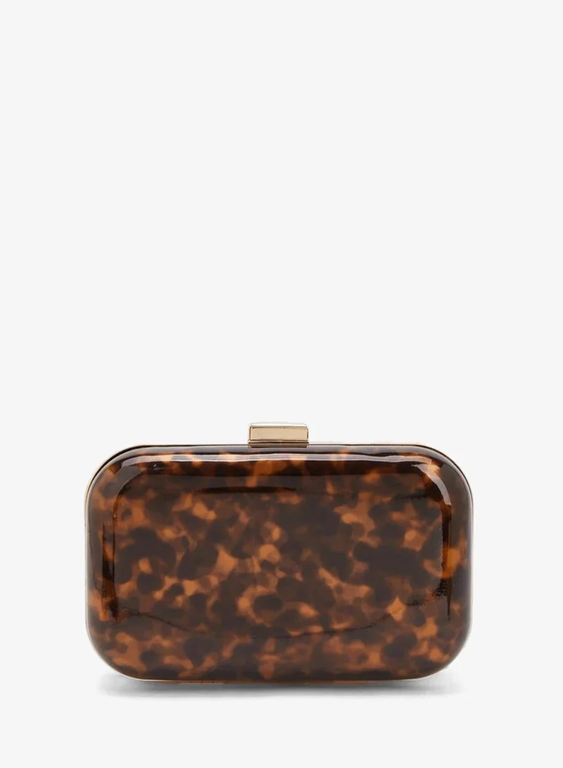 Printed Clutch With Detachable Chain Strap