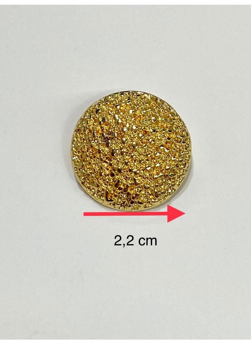 Karan Tuhafiye - Jacket Coat Button / Design Button / Special Coated Button / Gold 6 Piece Set 2.2 cm - Image 1