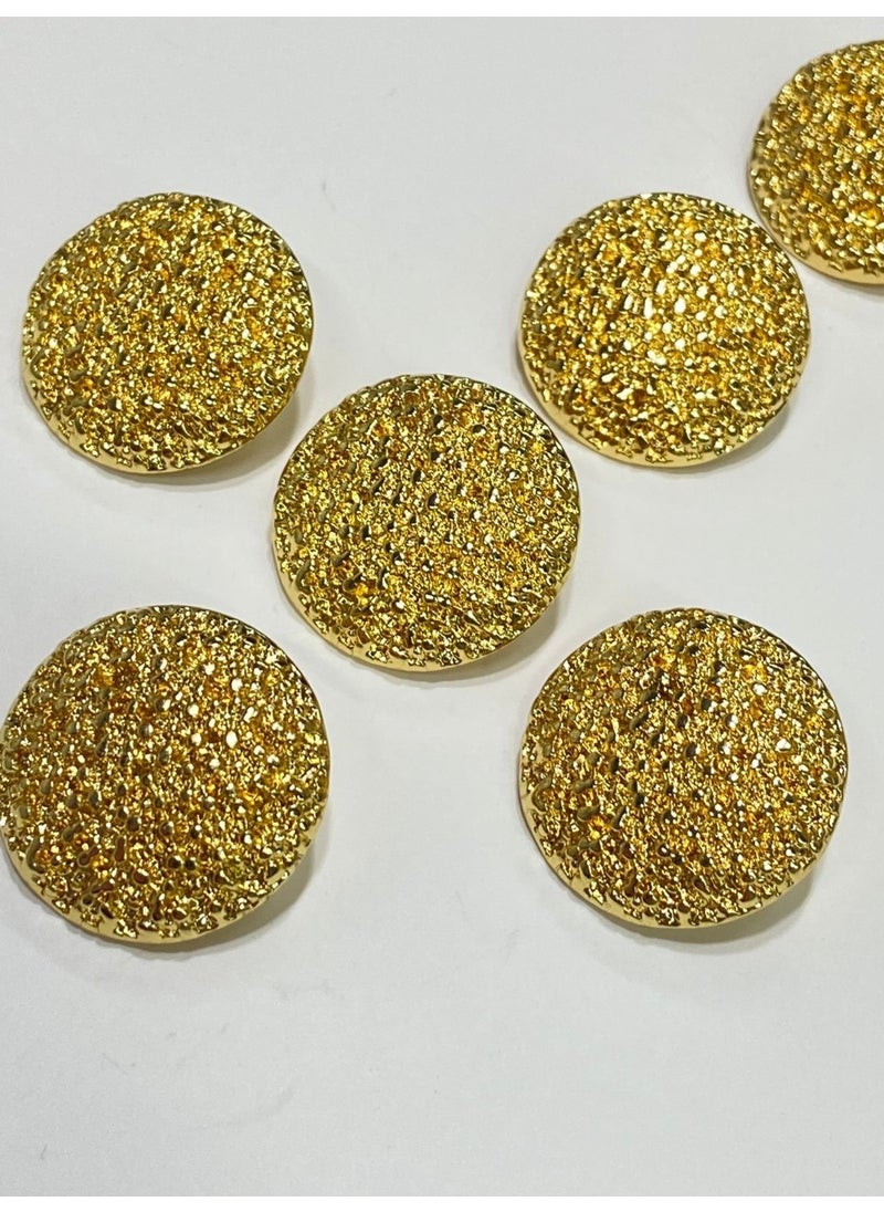 Karan Tuhafiye - Jacket Coat Button / Design Button / Special Coated Button / Gold 6 Piece Set 2.2 cm - Image 1