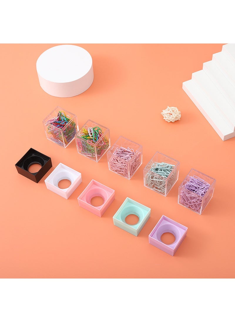 Creative Square Macaron Colored Magnetic Paperclip Holder Mint Green (with 18 paper clips) - Image 5