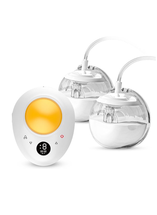 Doopser - Egg Style Electric Breast Pump, Hands Free, Double Wearable Cups With Nightlight Function, Low Noise, USB Rechargeable, Memory Function, 3 modes and 9 levels, 240 ml each - Image 1