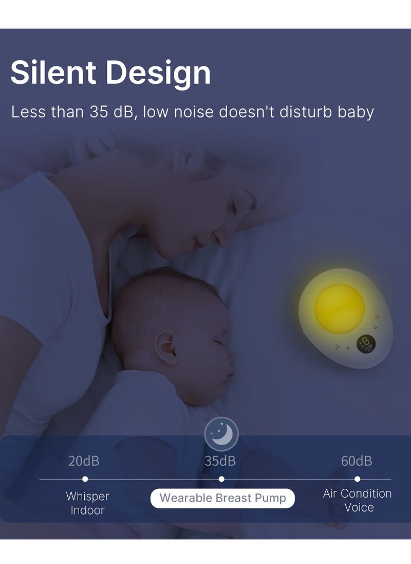 Doopser - Egg Style Electric Breast Pump, Hands Free, Double Wearable Cups With Nightlight Function, Low Noise, USB Rechargeable, Memory Function, 3 modes and 9 levels, 240 ml each - Image 1