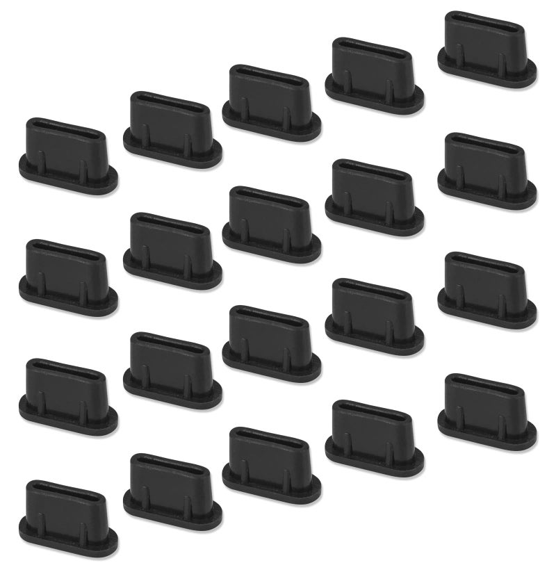 CaseBuy USB C Cover 20 Pack Type C Anti Dust Plug Charging Port Covers for iPhone 17 16 15 Pro Max Samsung Galaxy S24 S23 S22 S21 S20A53 Note 20 Pixel MacBook Laptop All USB C Devices Black - Image 3