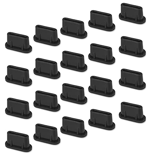 CaseBuy USB C Cover 20 Pack Type C Anti Dust Plug Charging Port Covers for iPhone 17 16 15 Pro Max Samsung Galaxy S24 S23 S22 S21 S20A53 Note 20 Pixel MacBook Laptop All USB C Devices Black - Image 1