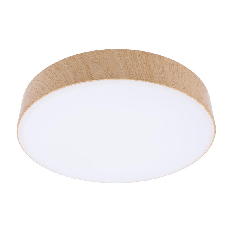 Modern LED Ceiling Light Round Remote Control 3 Color Temperatures Stepless Dimming Wood Color - Image 2