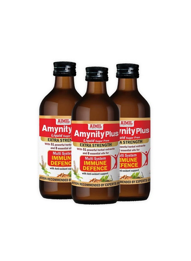 AIMIL Amynity Plus Syrup - 200ml (Pack of 3) | Eases Breathing & Clears Respiratory Airways | Fights Cold | Helps Balance Immunity | Amla, Giloy, Tulsi, Ashwagandha, more Herbs & Antioxidants - Image 1