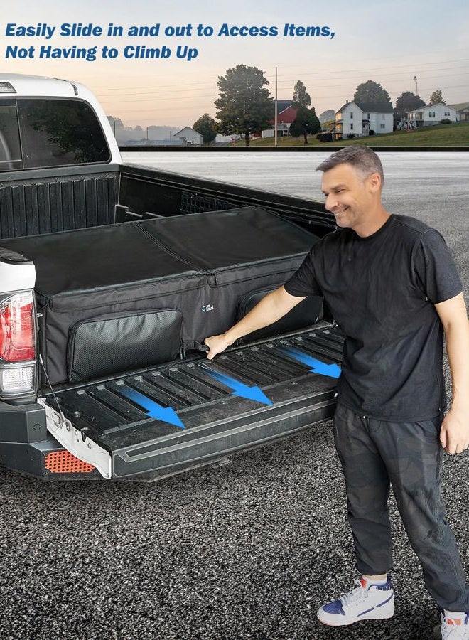 JOYTUTUS Mid Size Truck Bed Cargo Box Organizer for Pickup, Waterproof Truck Bed Cargo Bag, Storage Organizer Carrier Accessories for Groceries, Golf, Easily Slide in and Out, Easy Access - Image 5
