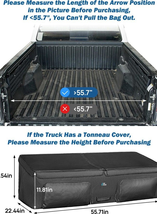 JOYTUTUS Mid Size Truck Bed Cargo Box Organizer for Pickup, Waterproof Truck Bed Cargo Bag, Storage Organizer Carrier Accessories for Groceries, Golf, Easily Slide in and Out, Easy Access - Image 2