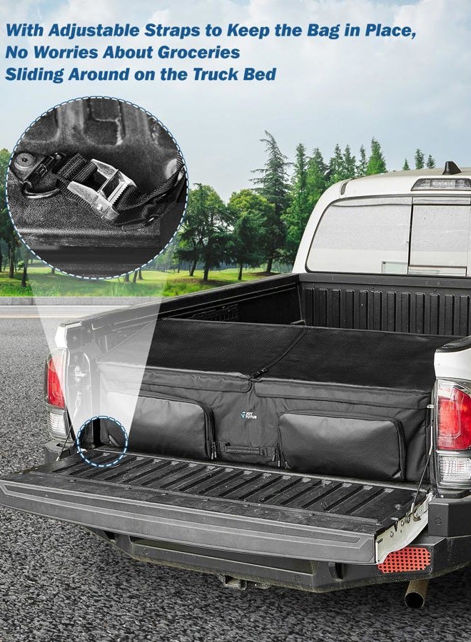 JOYTUTUS Mid Size Truck Bed Cargo Box Organizer for Pickup, Waterproof Truck Bed Cargo Bag, Storage Organizer Carrier Accessories for Groceries, Golf, Easily Slide in and Out, Easy Access - Image 4