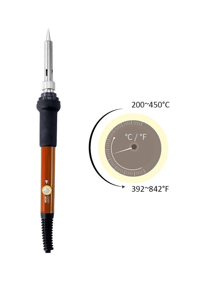 NIBEMINENT 60W Professional Electric Adjustable Temperature 200-450℃ Soldering Iron Welding Repair DIY Hand Tool silver 22.0x12.5x3.5cm - Image 5
