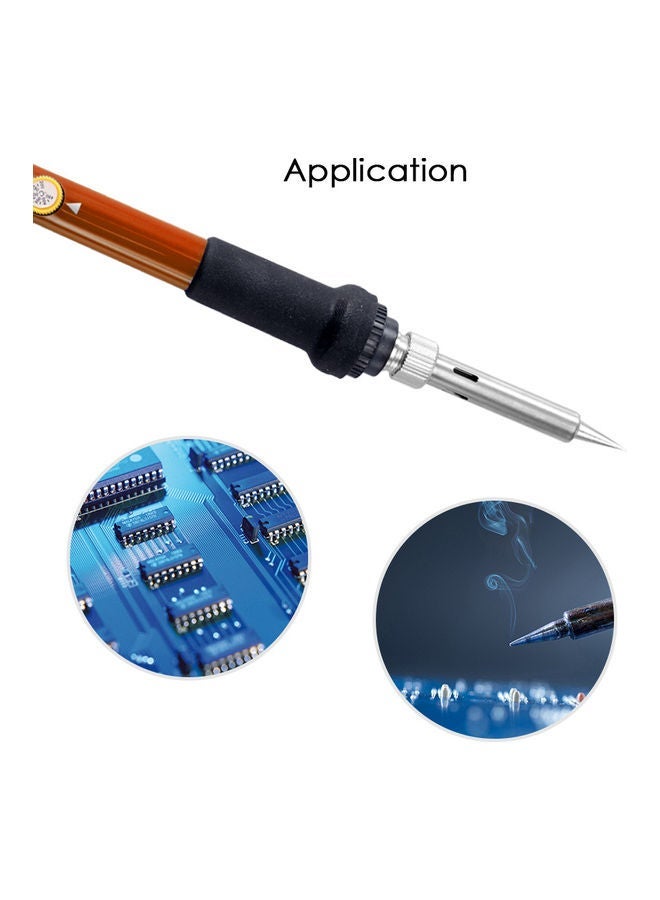 NIBEMINENT 60W Professional Electric Adjustable Temperature 200-450℃ Soldering Iron Welding Repair DIY Hand Tool silver 22.0x12.5x3.5cm - Image 2