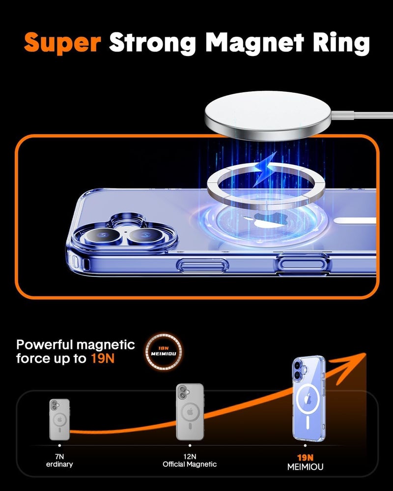 Caisles Ultra-Hybrid Transparent Clear Case– Anti-Yellow, Magnetic Ring, Camera Protection, Shockproof, Slim Fit & Wireless Charging Safe (iPhone 16 Plus) - Image 3