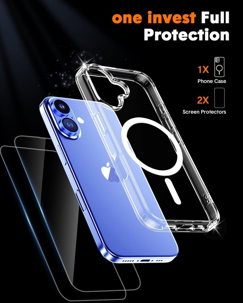 Caisles Ultra-Hybrid Transparent Clear Case– Anti-Yellow, Magnetic Ring, Camera Protection, Shockproof, Slim Fit & Wireless Charging Safe (iPhone 16 Plus) - Image 2