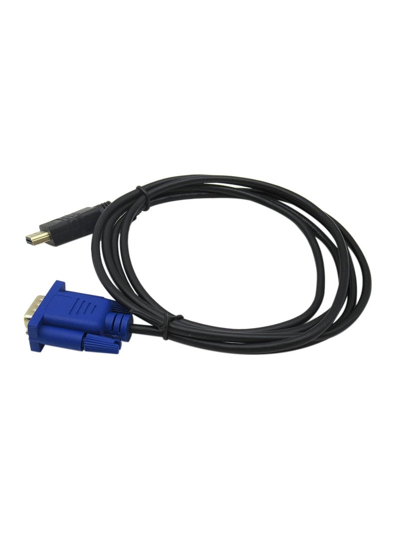 كابل محول HDMI إلى VGA 6 أقدام / 1.8m مطلي بالذهب 1080P HDMI ذكر إلى VGA ذكر سلك محول الفيديو النشط للكمبيوتر المحمول مشغل DVD كمبيوتر محمول جهاز عرض تلفزيوني إلخ - Image 2