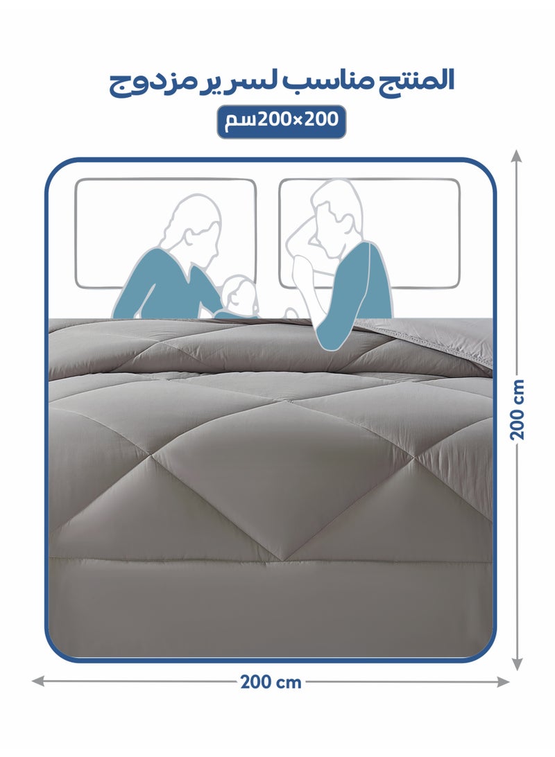 Donetella Bedding Comforter Set, Fits 200x200 cm King Size Bed - 6-Pcs Solid Quilted Bed Set, Microfiber Fabric - 1 Comforter, 1 Fitted Sheet, 2 Pillow Shams, 2 Pillowcases - Image 2