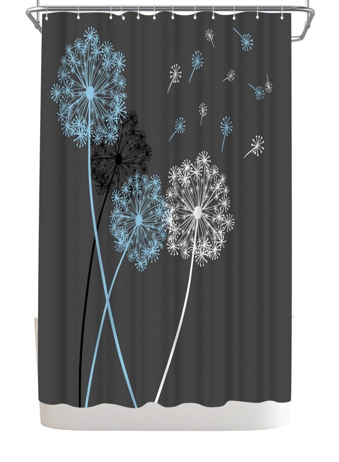 WELMECO Dandelion Shower Curtain Blue and Grey Grey Shower Curtain Bathroom Decor Polyester Fabric, 72x72inch - Image 5