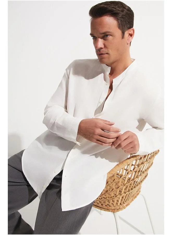 JUNE June Exclusive Men Long Sleeve Shirt Ecru