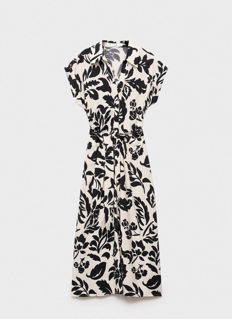 MANGO Floral-Print Shirt-Style Dress - Image 5