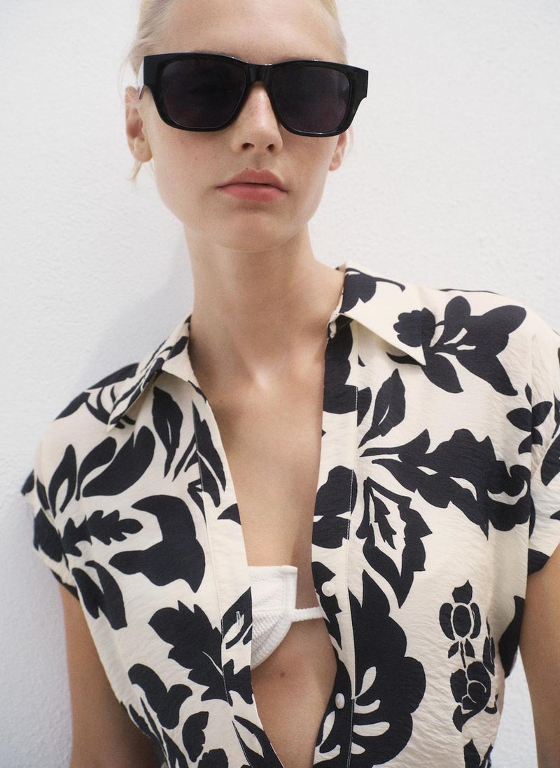 MANGO Floral-Print Shirt-Style Dress - Image 4