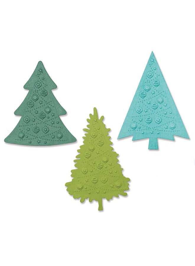 Sizzix Sizzx Switchlits Embossing Folder Festive Trees by Kath Breen | 665967 | Chapter 3 2022, Multicolor - Image 1