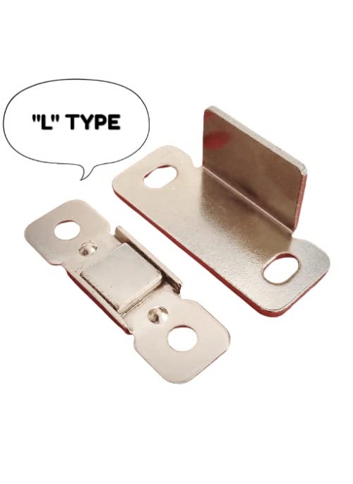 Generic Mini Door MagnetDoor CatcherDoor Magnetic Stopper Door Magnetic Holder Door Stopper CabinetWhite L TypePack of 2  - Image 2