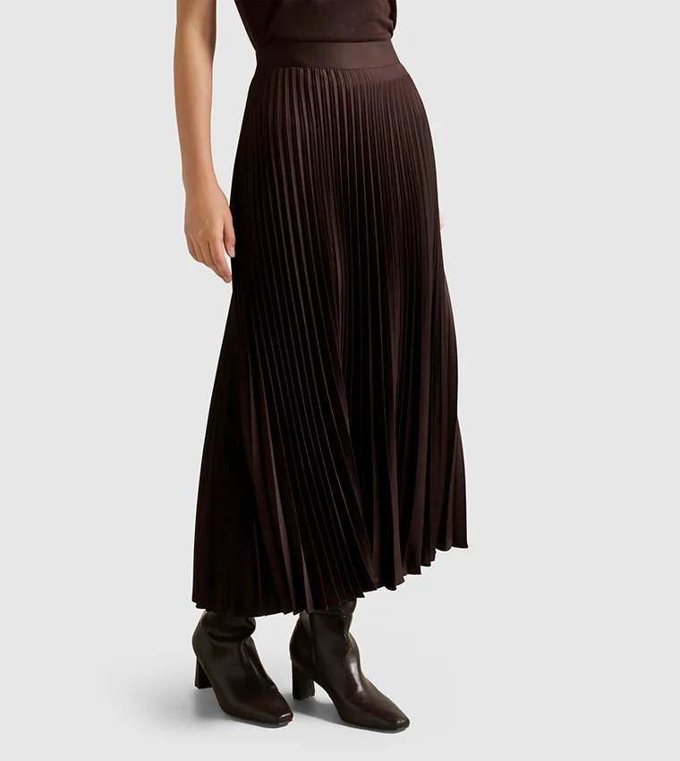 forever new Estelle Satin Pleated Midi