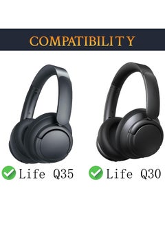 ماركة غير محددة التبريد جل سماعات استبدال ل Anker Soundcore الحياة Q30 / Q35 سماعات سماعات وسائد الأذن مع نسيج حرير الجليد رغوة عزل الضوضاء عالية الكثافة (أسود)  - Image 2