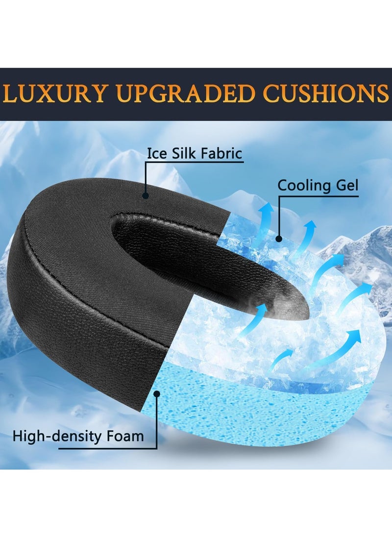 Generic Cooling Gel Earpads Replacement for Anker Soundcore Life Q30/Q35 Headphones Ear Pads Cushions with Ice Silk Fabric High-Density Noise Isolation Foam (Black)  - Image 3