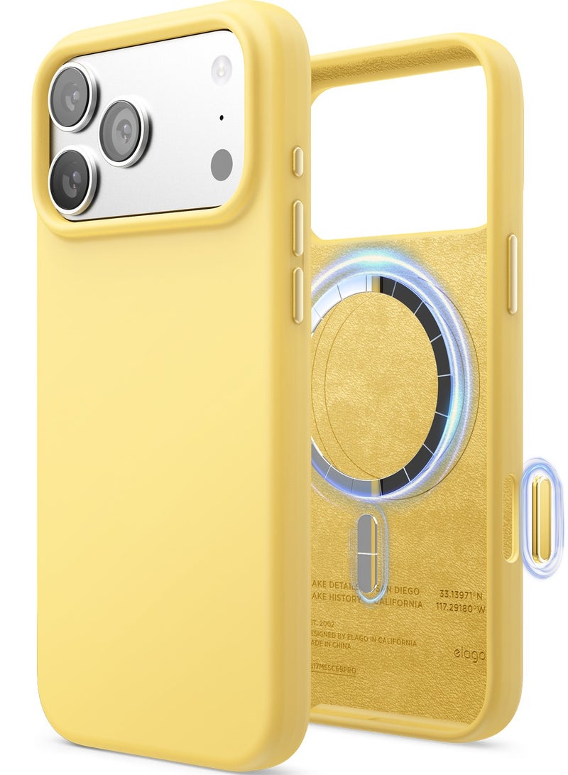 Elago Magnetic Liquid Silicone for iPhone 17 Pro MAX case cover [Camera Control Button Cover] compatible with MagSafe Shockproof - Yellow - Image 1