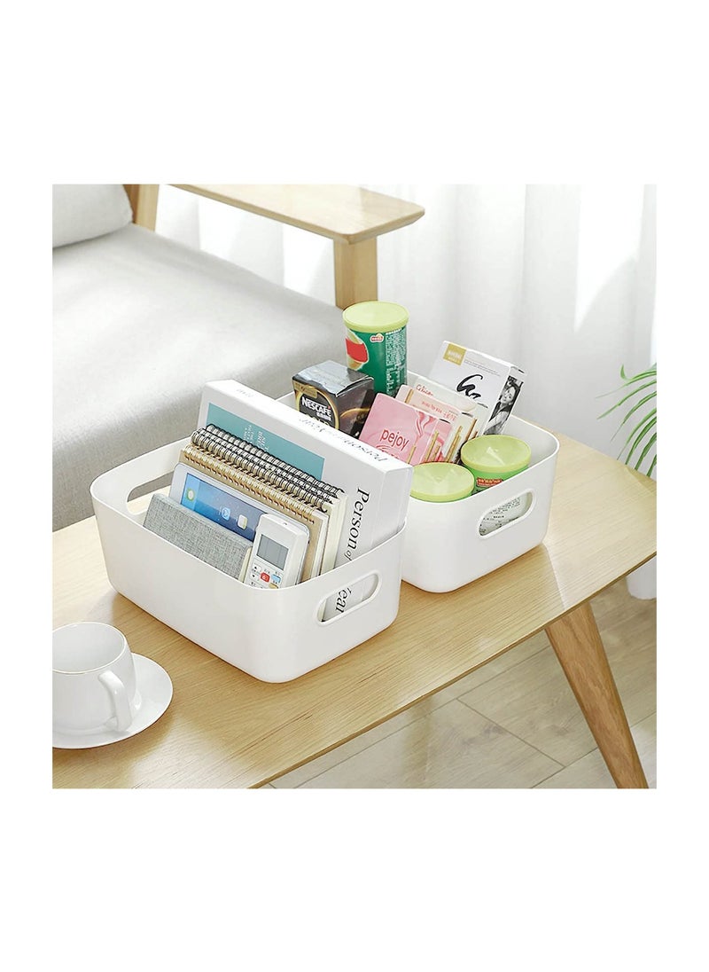 Generic - 6 Pcs Plastic Storage Baskets in Multiple Colors for Organizing Cupboards, Kitchen, Bathroom, and Toys - Open Storage Bins with Handles for Home Tidy Solutions - Image 1