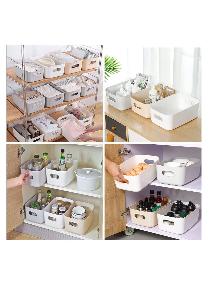 Generic - 6 Pcs Plastic Storage Baskets in Multiple Colors for Organizing Cupboards, Kitchen, Bathroom, and Toys - Open Storage Bins with Handles for Home Tidy Solutions - Image 1