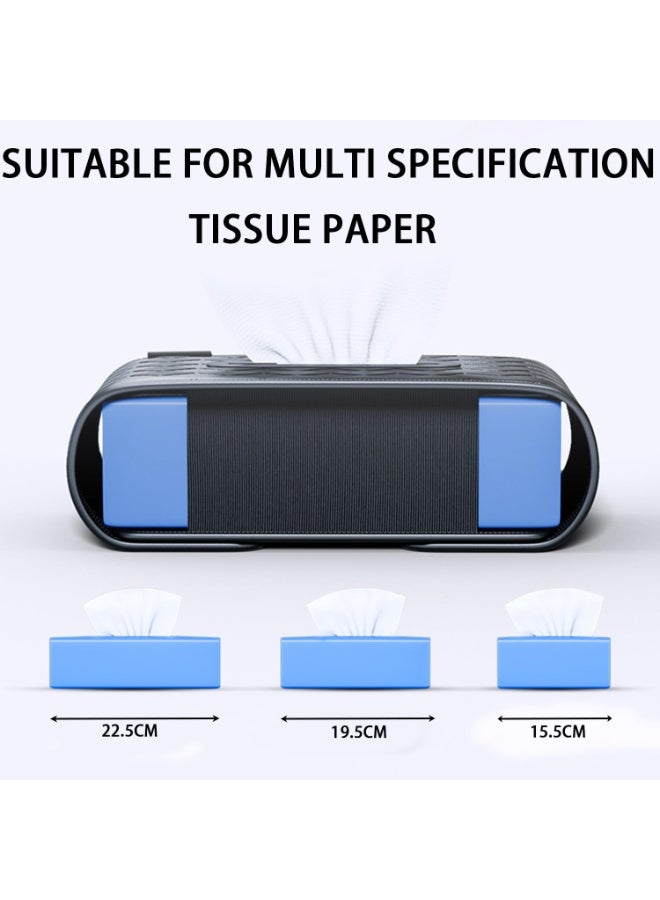 Black PU Leather Car Tissue Holder Napkin Box with Diamond Pattern - Image 4