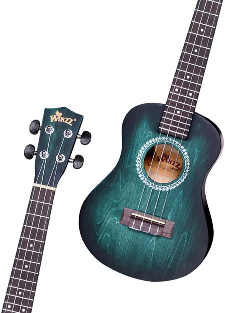 Winzz Ukulele Concert 23 Inches Blue-green, Ukulele Beginner Kit for Adults and Children, Unique Color Design - Image 4