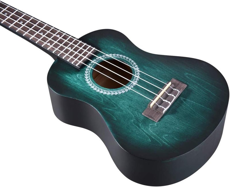 Winzz Ukulele Concert 23 Inches Blue-green, Ukulele Beginner Kit for Adults and Children, Unique Color Design - Image 5