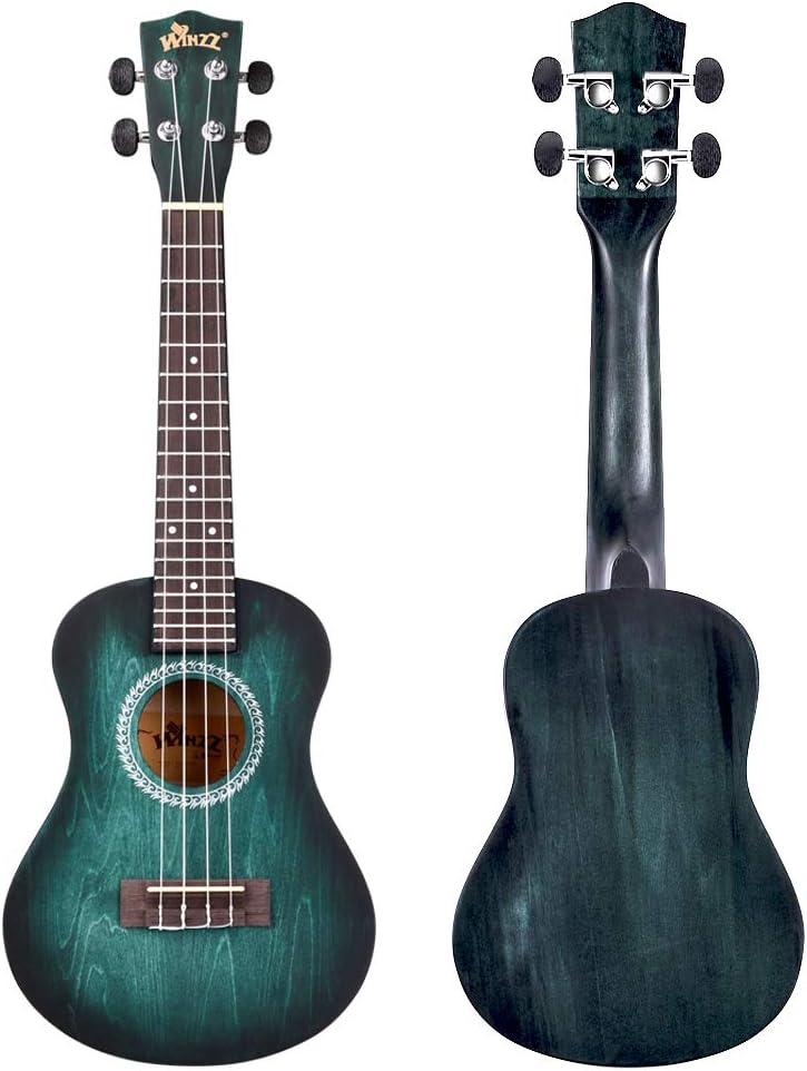 Winzz Ukulele Concert 23 Inches Blue-green, Ukulele Beginner Kit for Adults and Children, Unique Color Design - Image 3