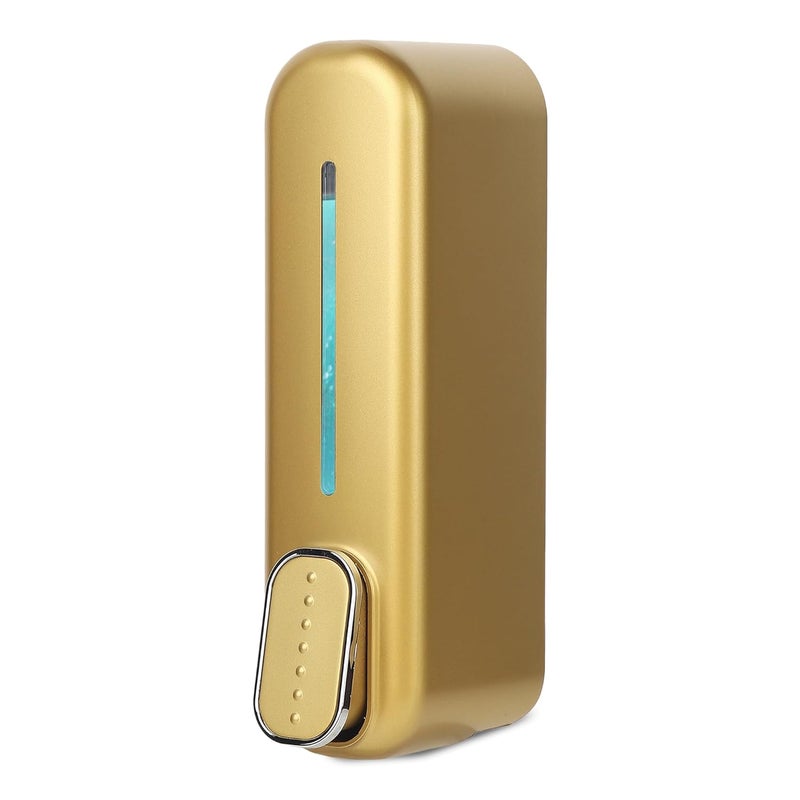 BATH GURU Multipurpose Soap Dispenser Wall Mounted ABS Shampoo Lotion Sanitizer Dispenser for Bathroom (350 Ml, Smart Gold)(Plastic) - Image 1