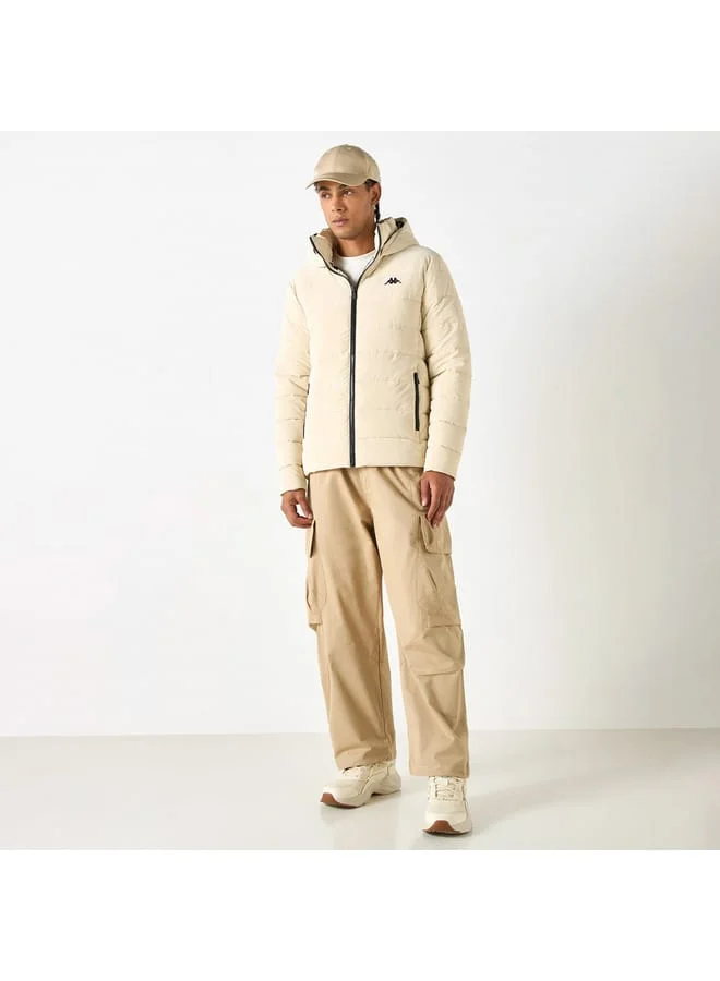 Kappa Kappa Solid Zip Through Puffer Jacket with Hood and Pockets