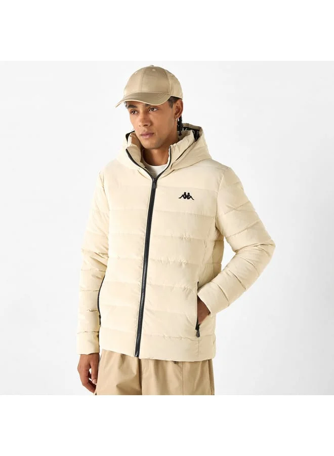 Kappa Kappa Solid Zip Through Puffer Jacket with Hood and Pockets