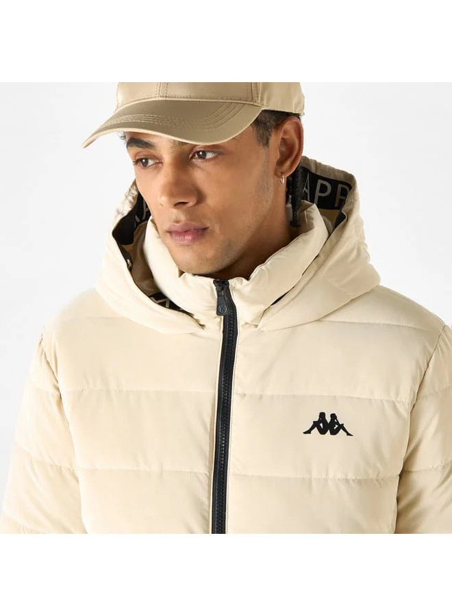 Kappa Kappa Solid Zip Through Puffer Jacket with Hood and Pockets