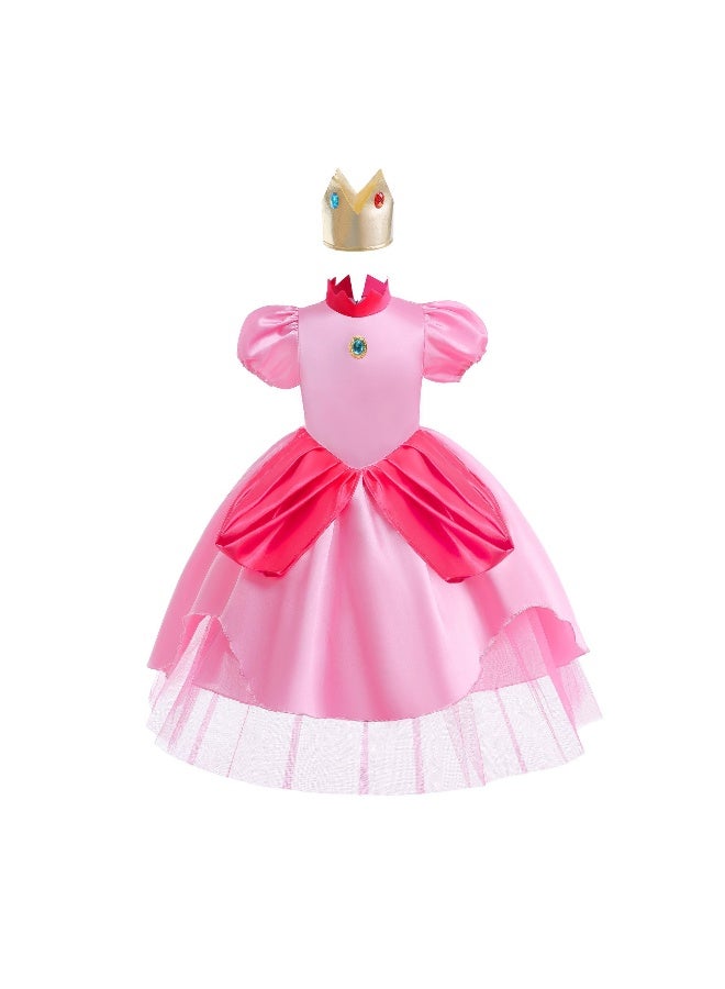 Halloween Peach Costume For Baby Girl Lace Dress Christmas Kid Pink Wedding Party Frock Child Tunic Clothes - Image 1