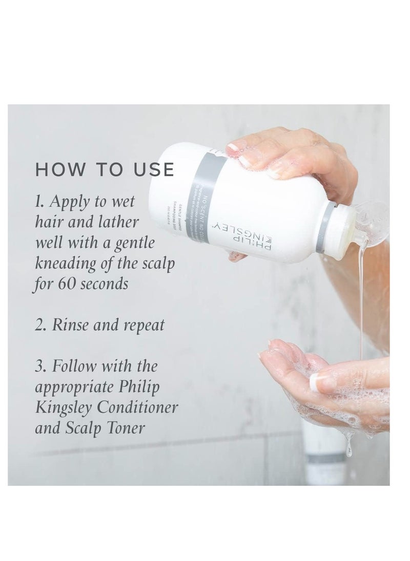 PHILIP KINGSLEY | No Scent No Color Gentle Shampoo | For Sensitive and Delicate Scalps | Sulfate-Free and Fragrance-Free | 8.4oz