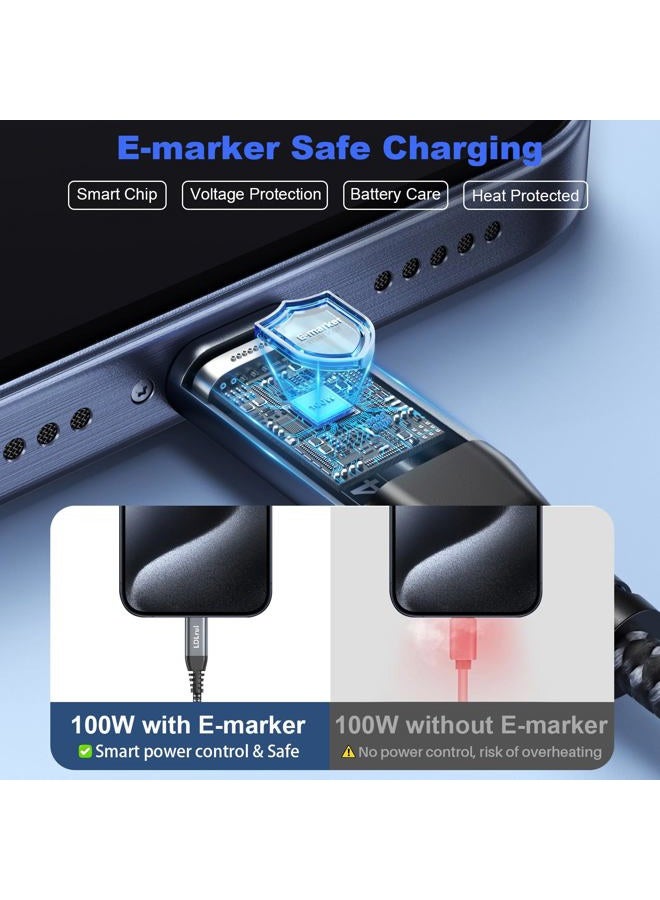 LDLrui USB C to USB C Monitor Display Cable 6FT, 20Gbps Data Transfer 100W Fast Charge 4K Video Output USB3.2 Gen 2×2 Cable for MacBook, iPad, iPhone 15 Pro/Max, Samsung S21, Dell XPS, Portable Monitor - Image 5