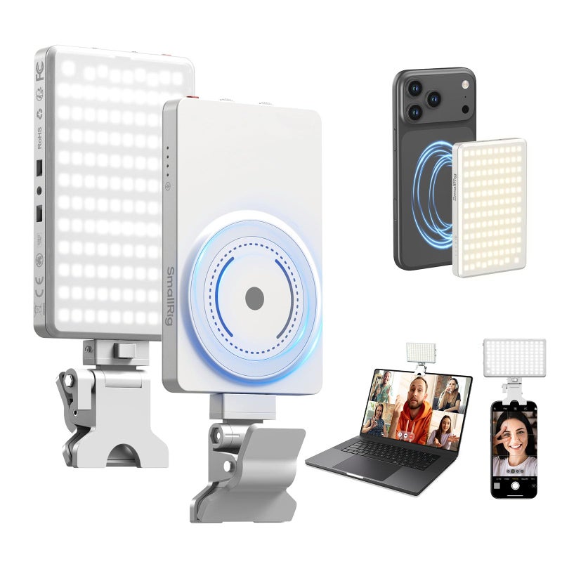 SmallRig M3 Magnetic Selfie Phone Light with Clip 120 LEDs 2000mAh Rechargeable 2700K6500K Portable Content Creators Fill Light for Video Recording for iPhoneLaptopCameraWebcam White 5640 - Image 2