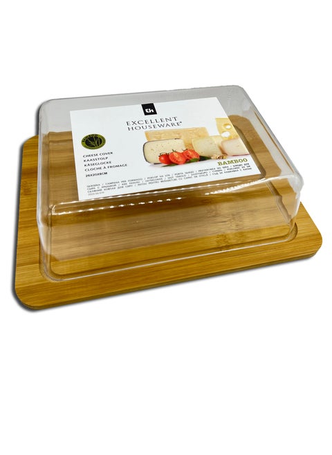 Bamboo Cheese Dome With Glass Cover