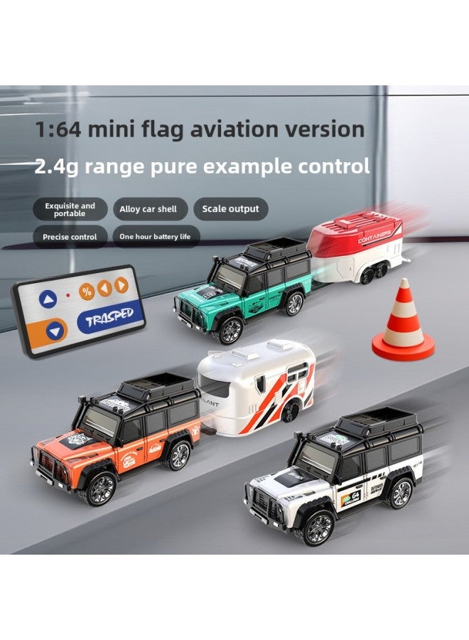 Loquat Mini Remote Control Car Toy 2.4G Light Adjustable Speed With Trailer Simulation Model 1:64 Alloy Car Play-Color:Alloy Remote Control Car A-8801a-Proportion:1:64 - Image 2